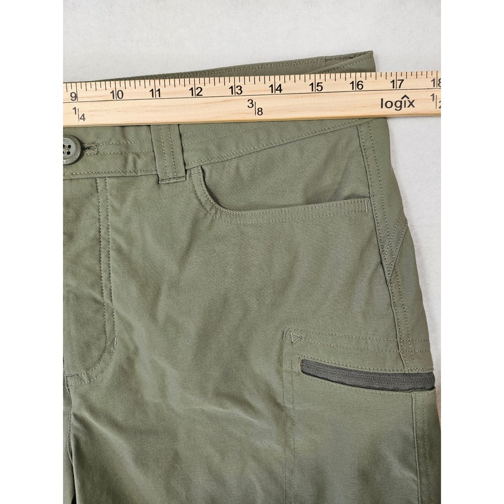 Eddie Bauer Womens Olive Army Green Hiking Tech Shorts Size 12 Utility Gorpcore - Picture 6 of 14
